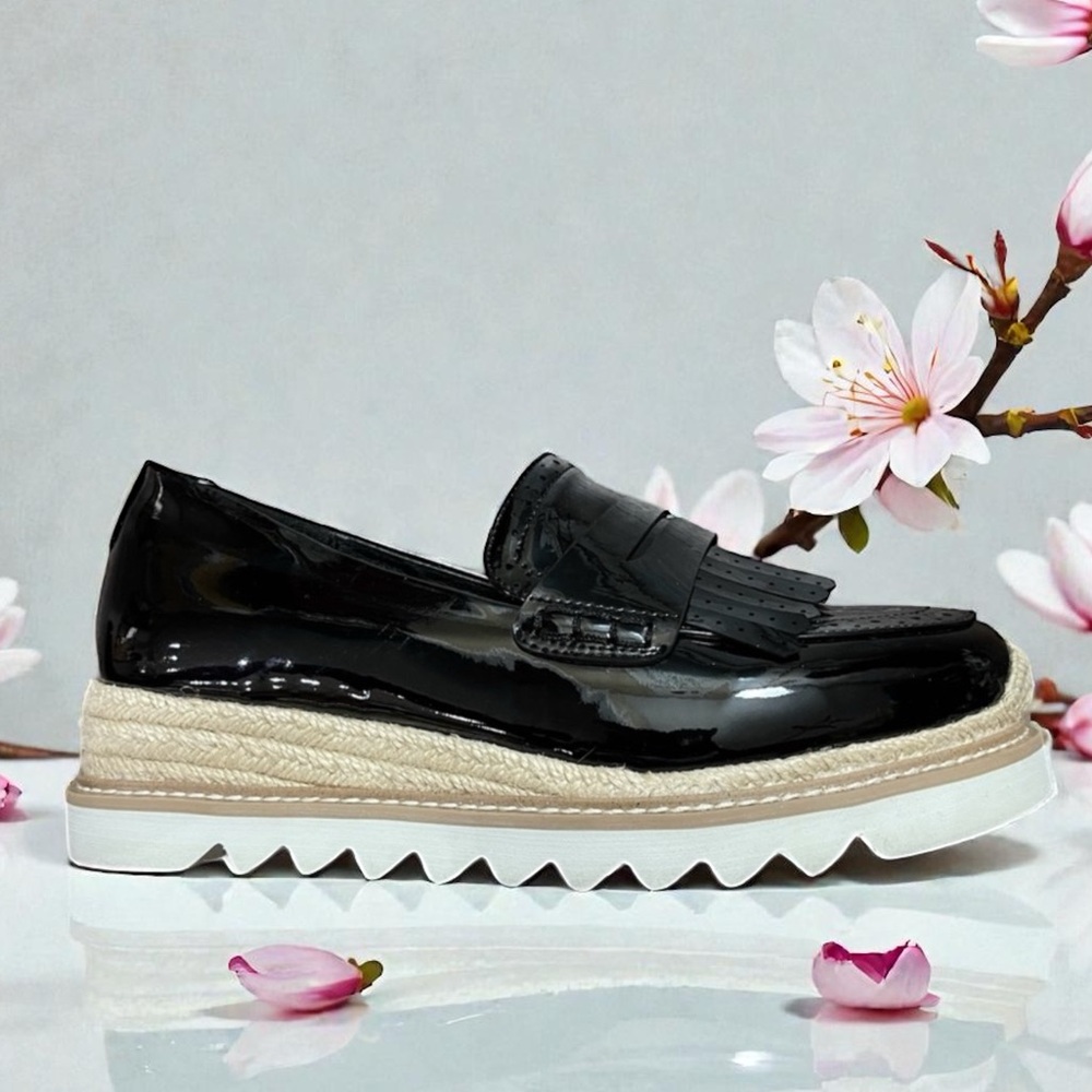 TORRID Black Shiny Espadrilles • Size 9WW • Wide